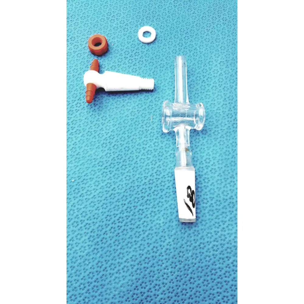 Glass 14/20 Straight Septum Inlet Adapter with Flow Control