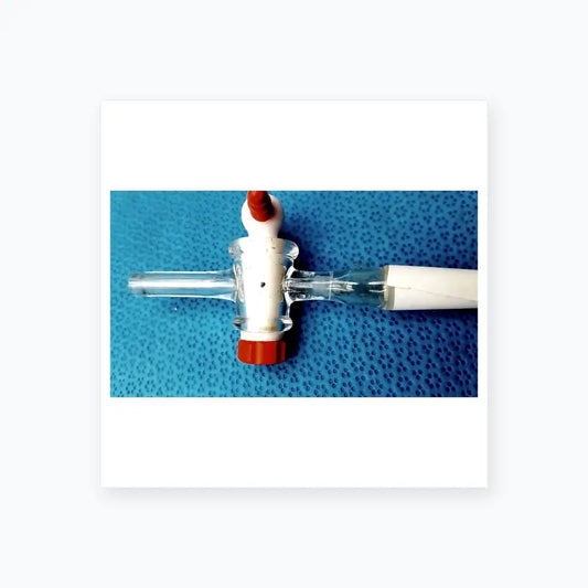 Reuse Medical Glass 14/20 Straight Septum Inlet Adapter with Flow Control Lab Flasks, second-hand product photo 1