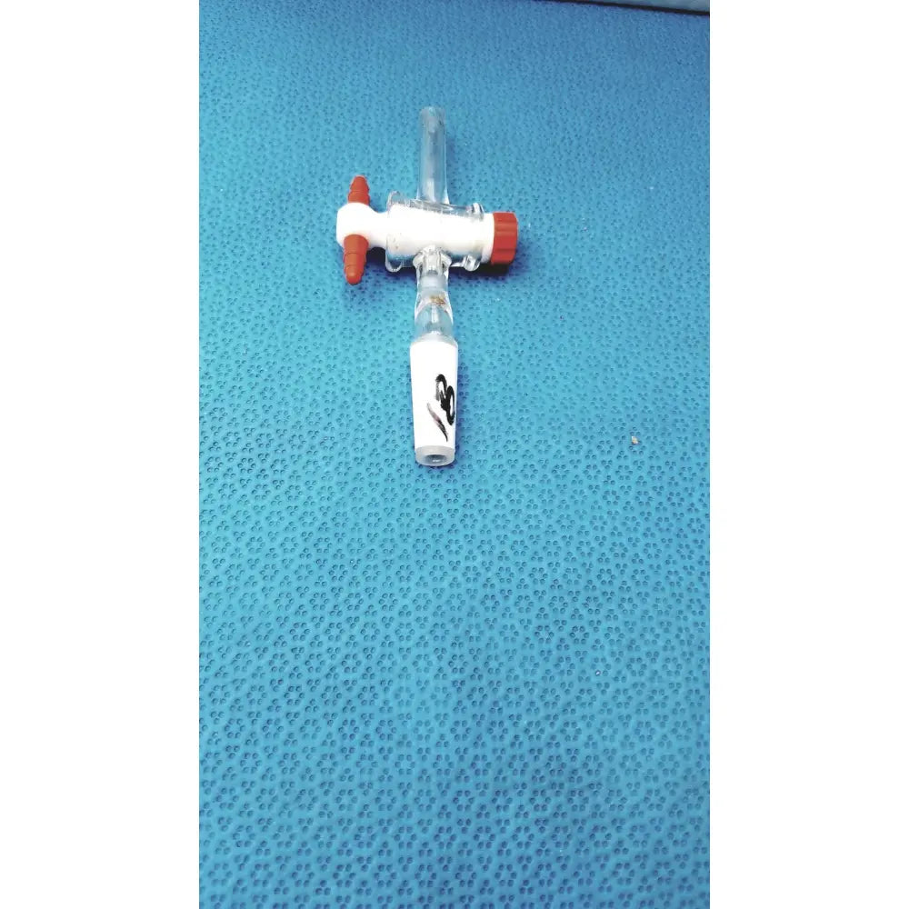 Glass 14/20 Straight Septum Inlet Adapter with Flow Control
