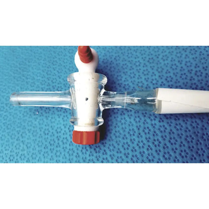 Reuse Medical Glass 14/20 Straight Septum Inlet Adapter with Flow Control Lab Flasks, second-hand product photo 1