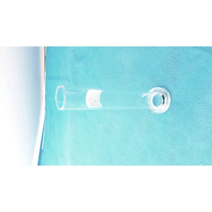Clear glass borosilicate soil test cylinder with white label and threaded cap for sedimentation testing