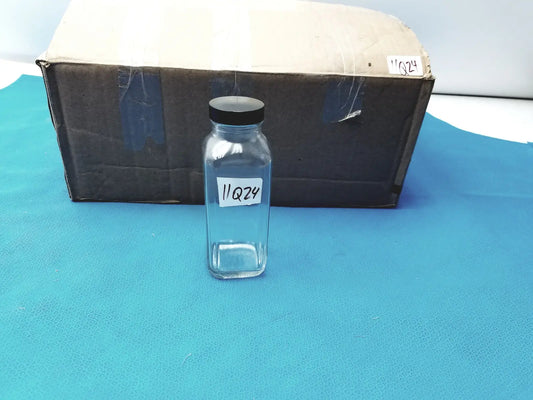 Reuse Medical Glass Bottle with Black Cap Marked “84” – Lab Container, Storage Jar Jars & Reagent Bottles, second-hand product photo 1