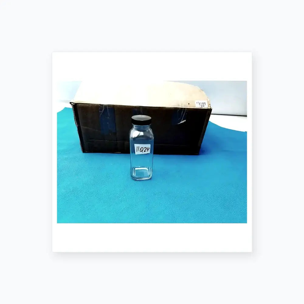 Reuse Medical Glass Bottle with Black Cap Marked “84” – Lab Container, Storage Jar Jars & Reagent Bottles, second-hand product photo 1