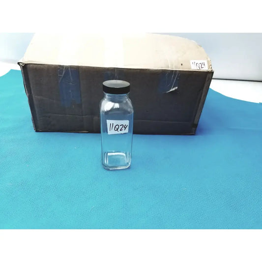 Reuse Medical Glass Bottle with Black Cap Marked “84” – Lab Container, Storage Jar Jars & Reagent Bottles, second-hand product photo 1