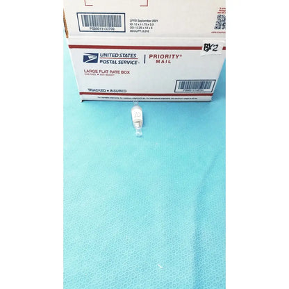 Clear glass thermometer adapter with white label marked 20 and metallic base for standard taper joint use