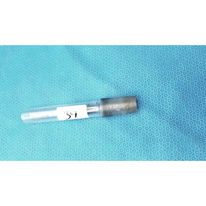 Clear glass thermometer adapter with dark gray cap and white label 39 for 24/40 inner joint laboratory use