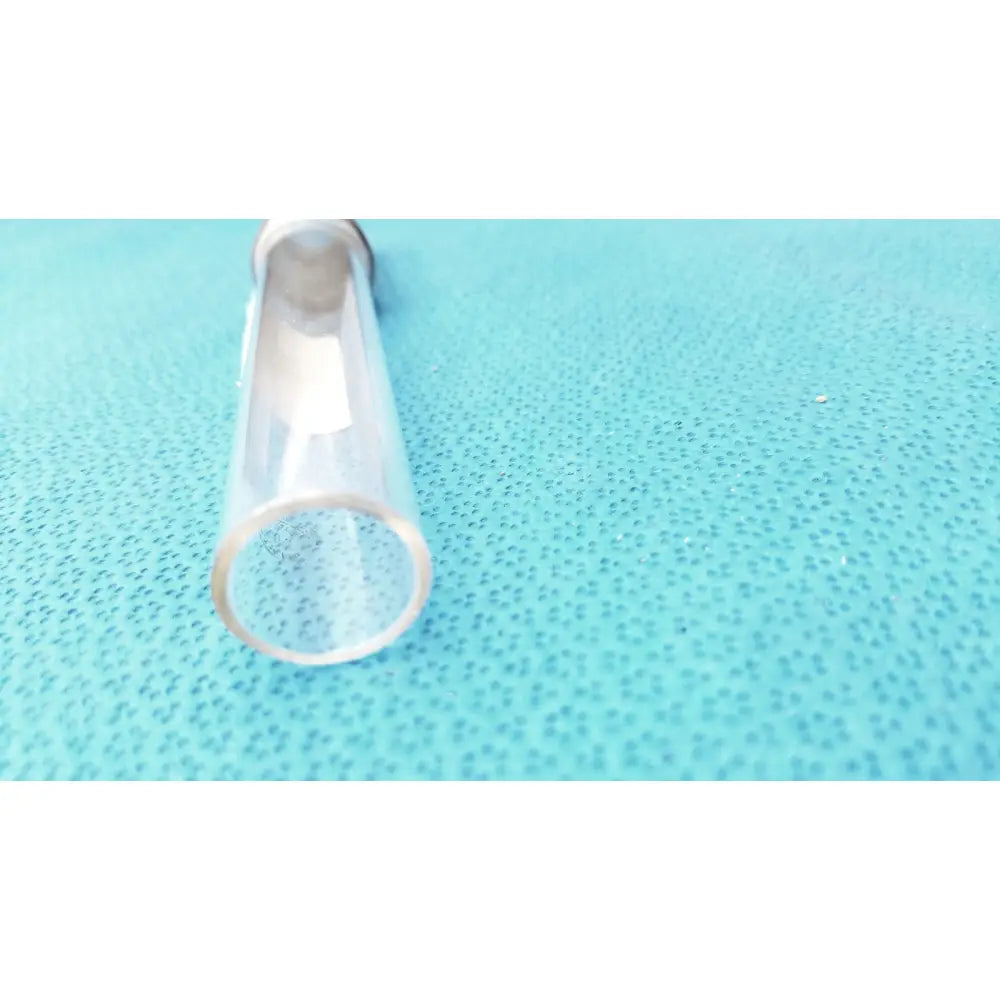 Clear plastic test tube with metallic cap as glass thermometer adapter with 24/40 inner joint for laboratory use