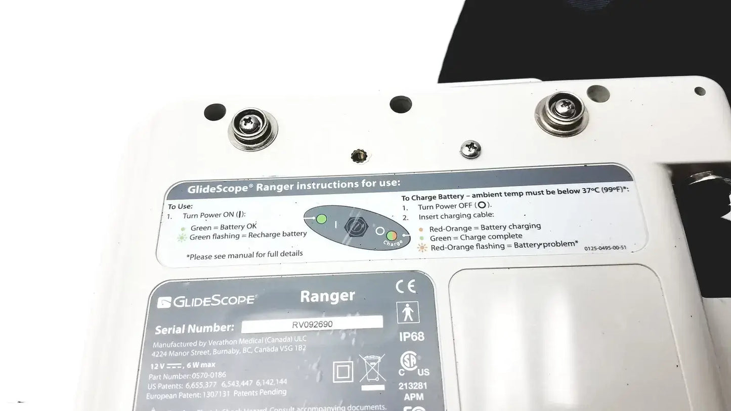 GlideScope Ranger Video Laryngoscope Serial No. RV092690 - Untested Video Laryngoscope, as-is (for parts) product photo 7