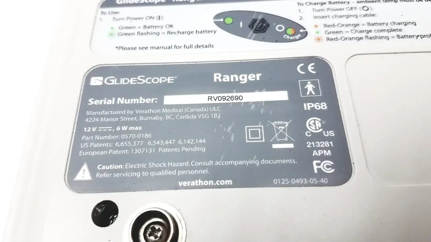 GlideScope Ranger Video Laryngoscope Serial No. RV092690 - Untested Video Laryngoscope, as-is (for parts) product photo 6