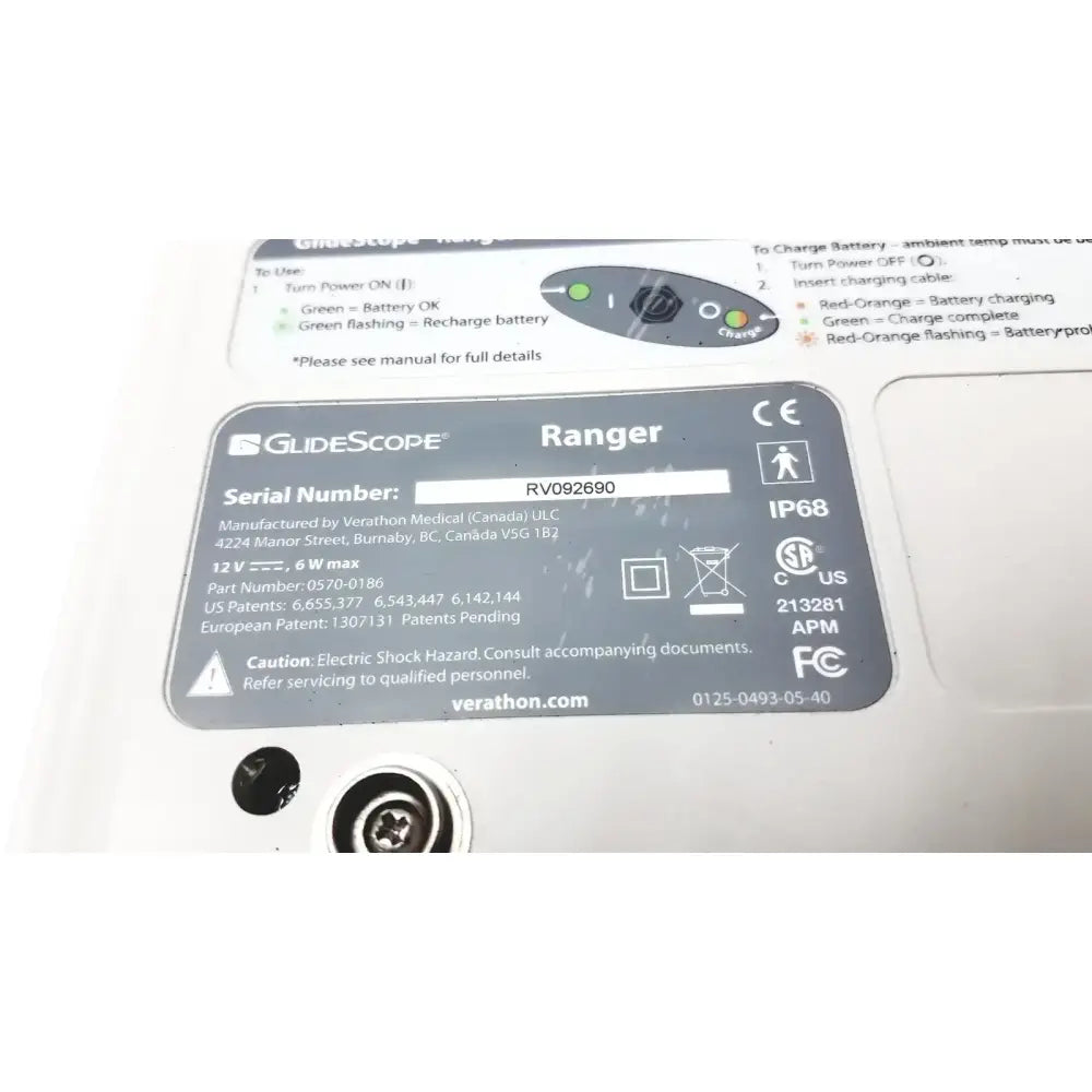 GlideScope Ranger Video Laryngoscope Serial No. RV092690 - Untested Video Laryngoscope, as-is (for parts) product photo 6