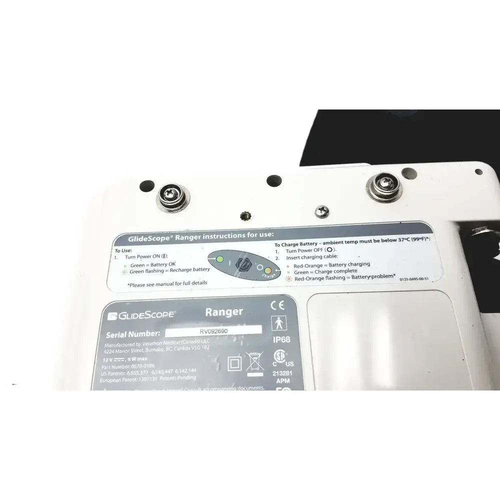 GlideScope Ranger Video Laryngoscope Serial No. RV092690 - Untested Video Laryngoscope, as-is (for parts) product photo 7