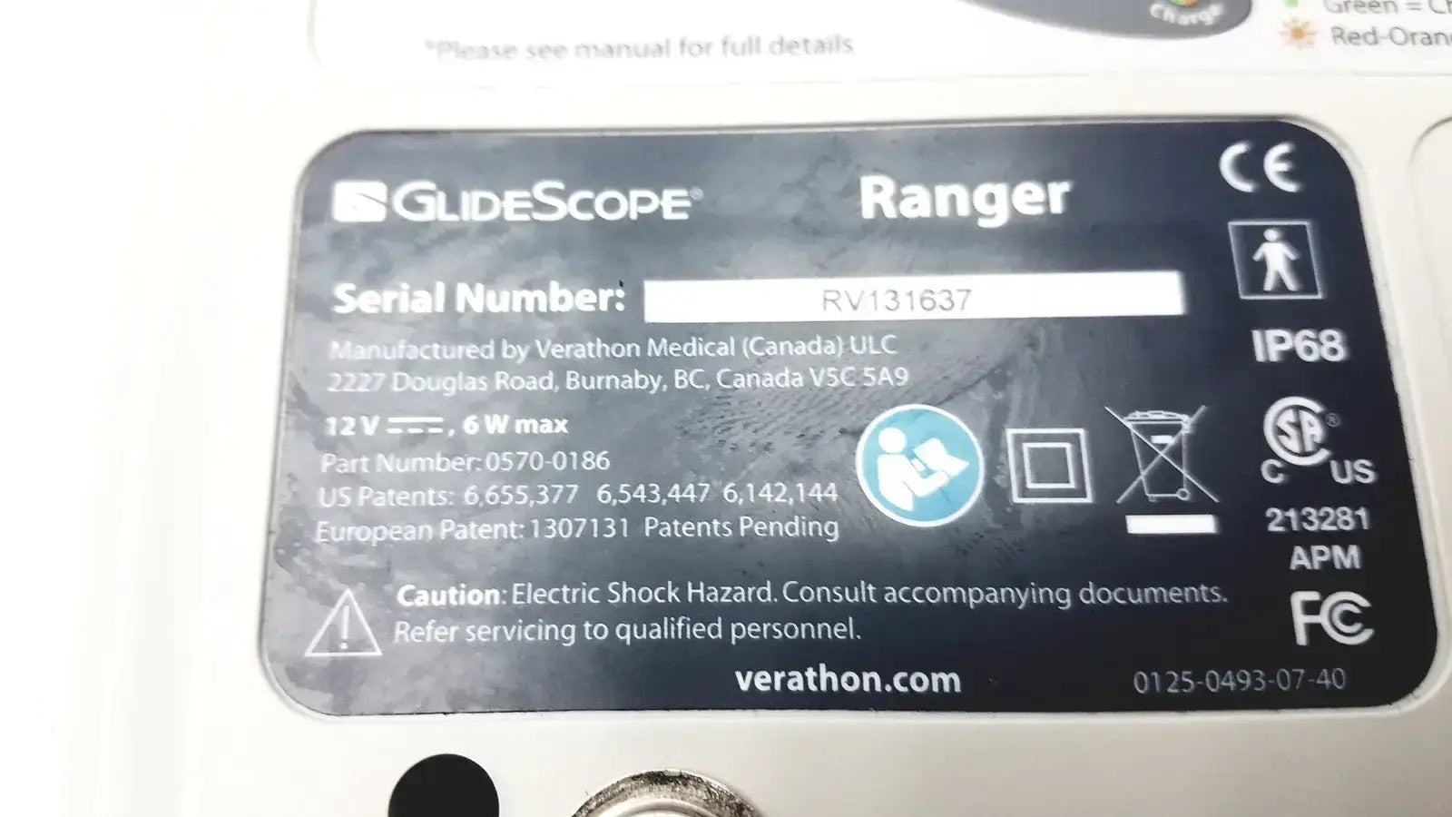 GlideScope Ranger Video Laryngoscope Serial No. RV131637 - Untested Video Laryngoscope, as-is (for parts) product photo 10