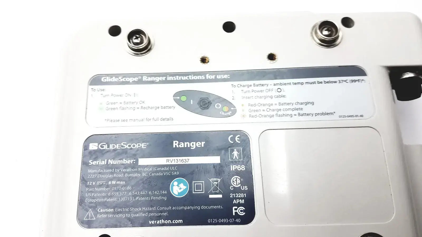 GlideScope Ranger Video Laryngoscope Serial No. RV131637 - Untested Video Laryngoscope, as-is (for parts) product photo 9