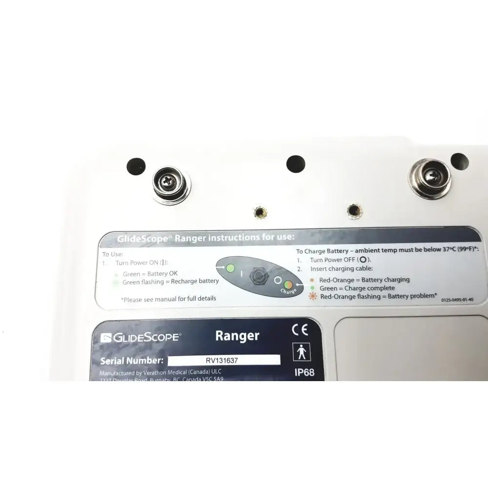 GlideScope Ranger Video Laryngoscope Serial No. RV131637 - Untested Video Laryngoscope, as-is (for parts) product photo 11