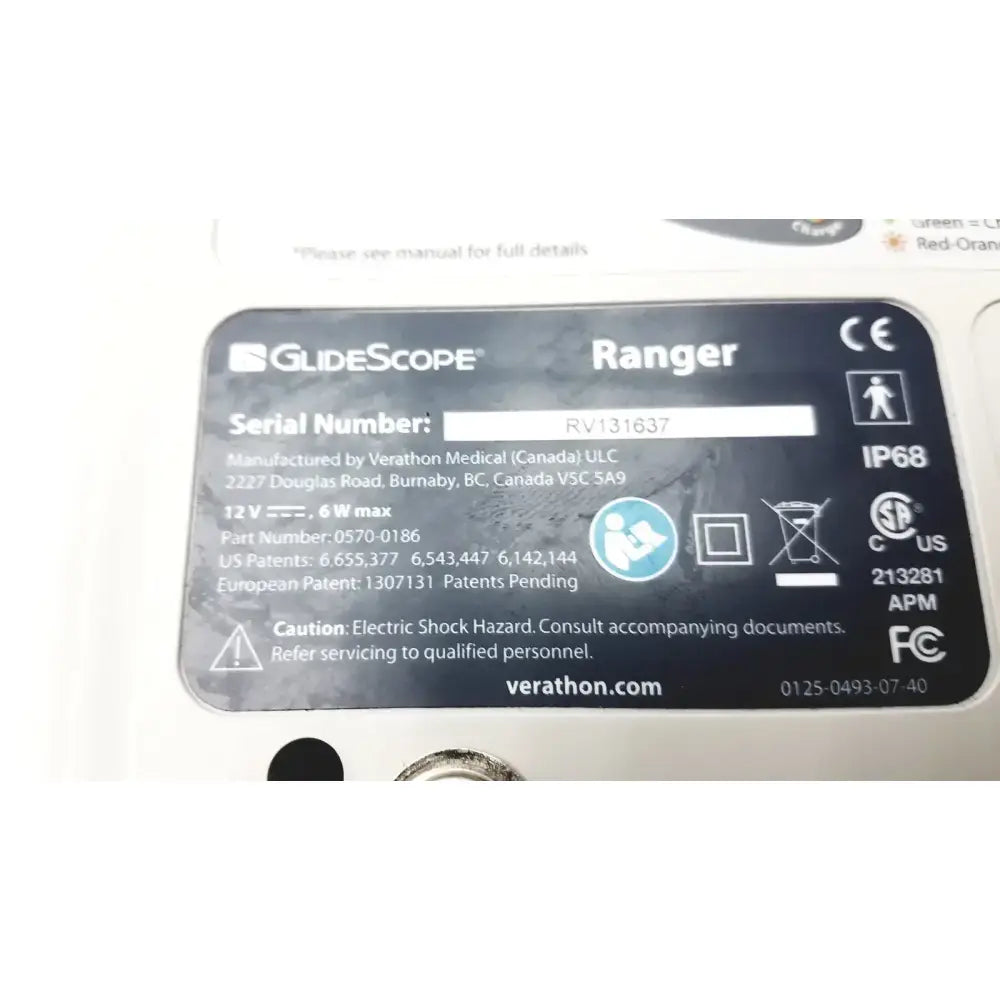 GlideScope Ranger Video Laryngoscope Serial No. RV131637 - Untested Video Laryngoscope, as-is (for parts) product photo 10