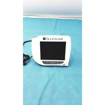 White glidescope video monitor an162878 with black screen and circular control buttons for medical video laryngoscopy