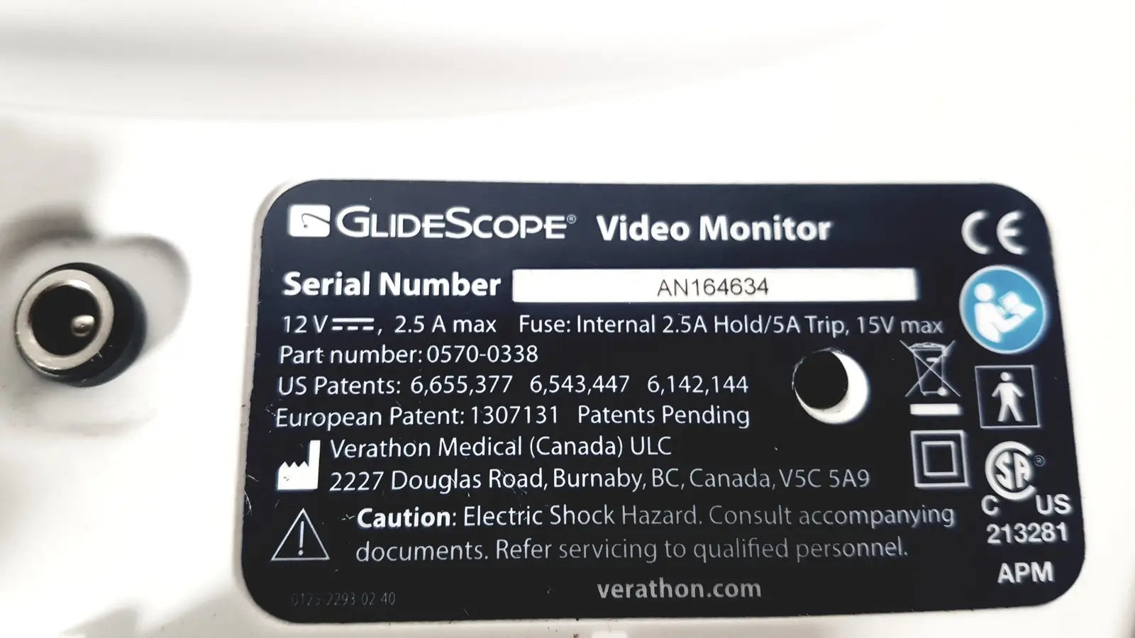 Glidescope Video Monitor Serial No: AN164634 Video Laryngoscope Monitor, second-hand product photo 5