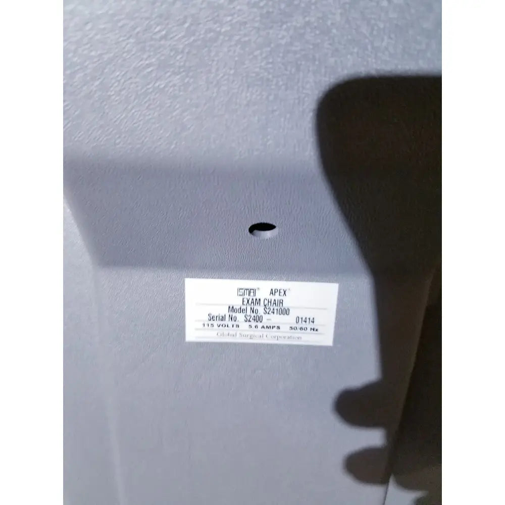 Global Surgical Corporation SMR Apex 2400 Exam Chair w/ Solarlite Lamp S900117 Exam Chair, second-hand product photo 8