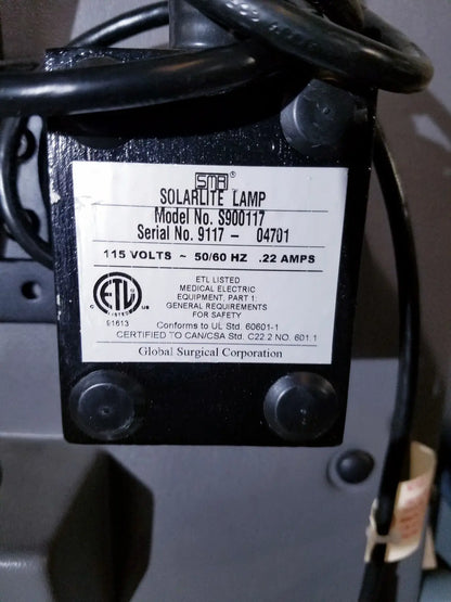 Global Surgical Corporation SMR Apex 2400 Exam Chair w/ Solarlite Lamp S900117 Exam Chair, second-hand product photo 7