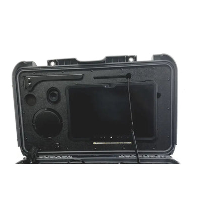 Black rugged globalmed telemedicine kit case with molded foam interior for secure storage of riester devices