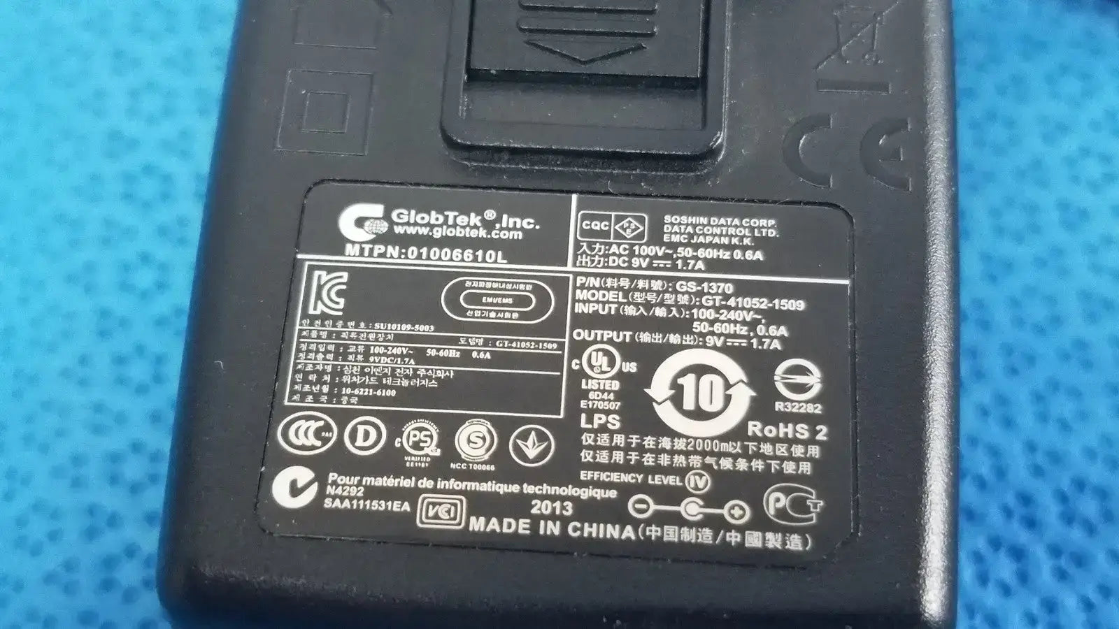 Globtek GT-41052-1509 AC / DC Adapter Charger Power Adapter, second-hand product photo 3