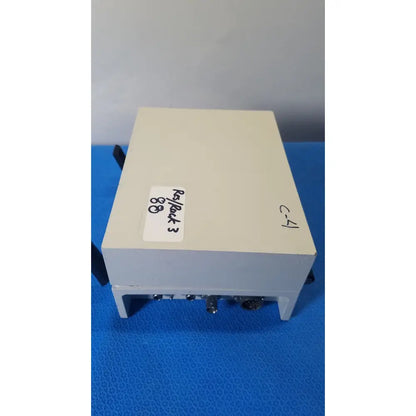 Beige rectangular gms general microwave c f band 6.2 6.8 ghz receiver monitor with white rs black 3 label and side markings