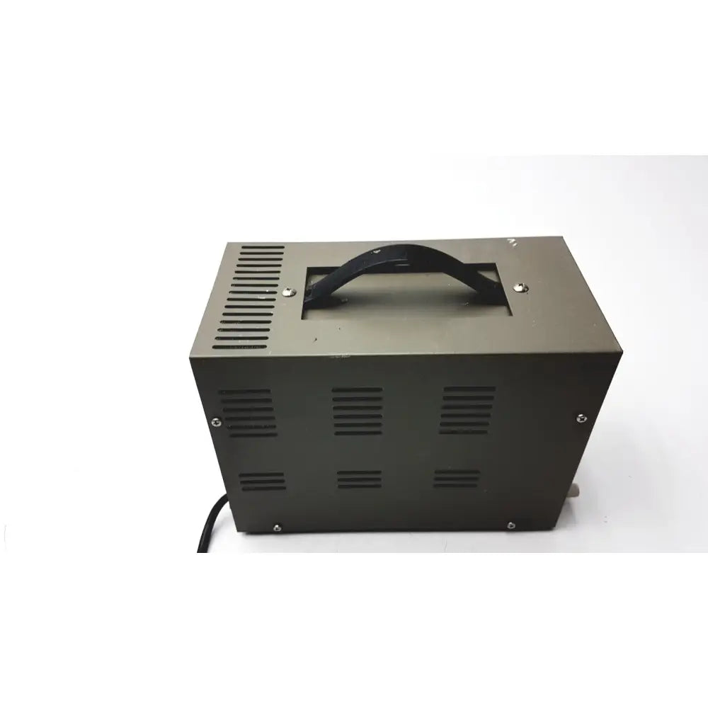 Dark gray metal goldstar dc power supply gp 303 with black handle and ventilation slits for reuse medical use