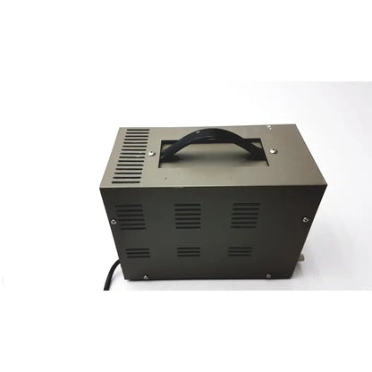 Dark gray metal goldstar dc power supply gp 303 with black handle and ventilation slits for reuse medical use