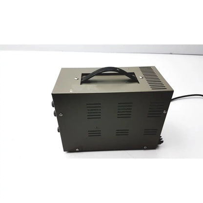 Black metal goldstar dc power supply gp 303 with handle and ventilation slots for reuse medical applications
