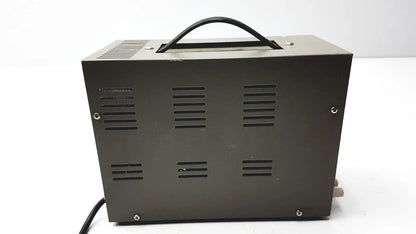 Black rectangular goldstar dc power supply gp 303 with handle and ventilation slits ideal for reuse medical purposes