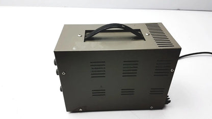 Black metal goldstar dc power supply gp 303 with handle and ventilation slots for reuse medical applications