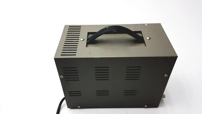 Dark gray metal goldstar dc power supply gp 303 with black handle and ventilation slits for reuse medical use