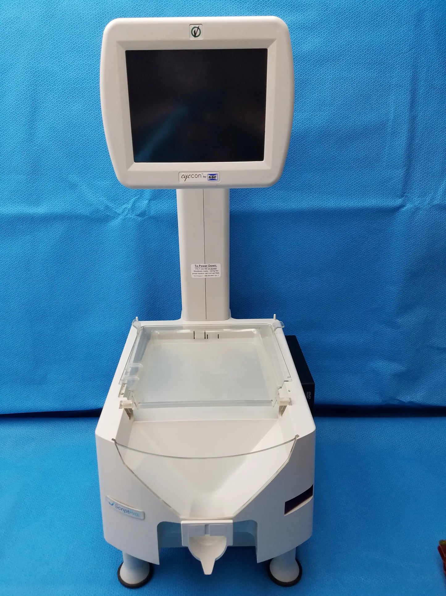 White plastic white plastic eyecan 501 optical pill counter with touchscreen and adjustable stand for pharmacy optical counting