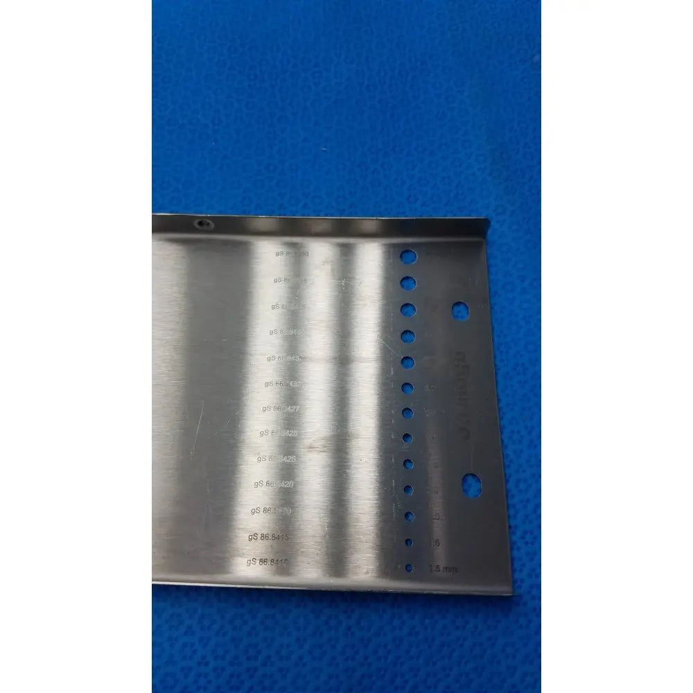 Gsource stainless steel us 285 1710 brushed stainless steel plate with circular holes and engraved markings on left edge