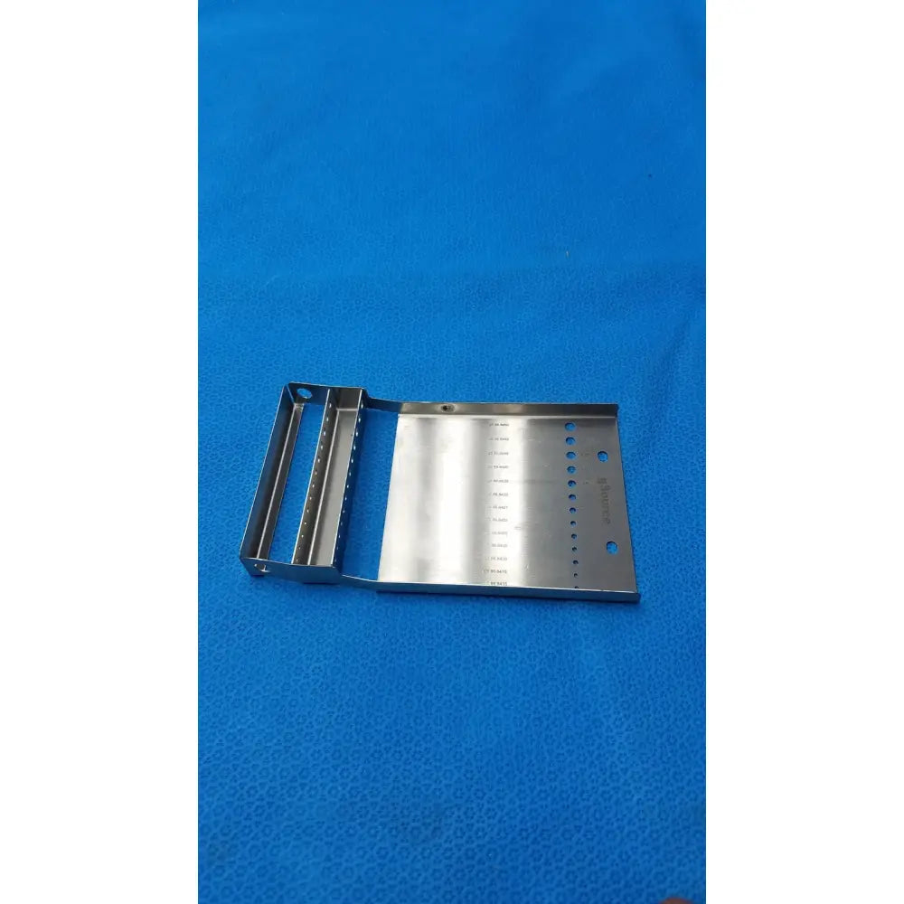 GSource stainless steel surgical instrument tray with rectangular design and multiple slots for medical tools organization