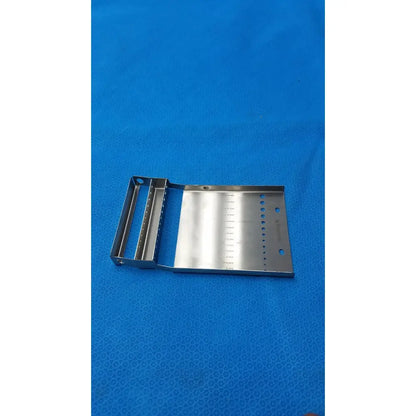 GSource stainless steel surgical instrument tray with rectangular design and multiple slots for medical tools organization