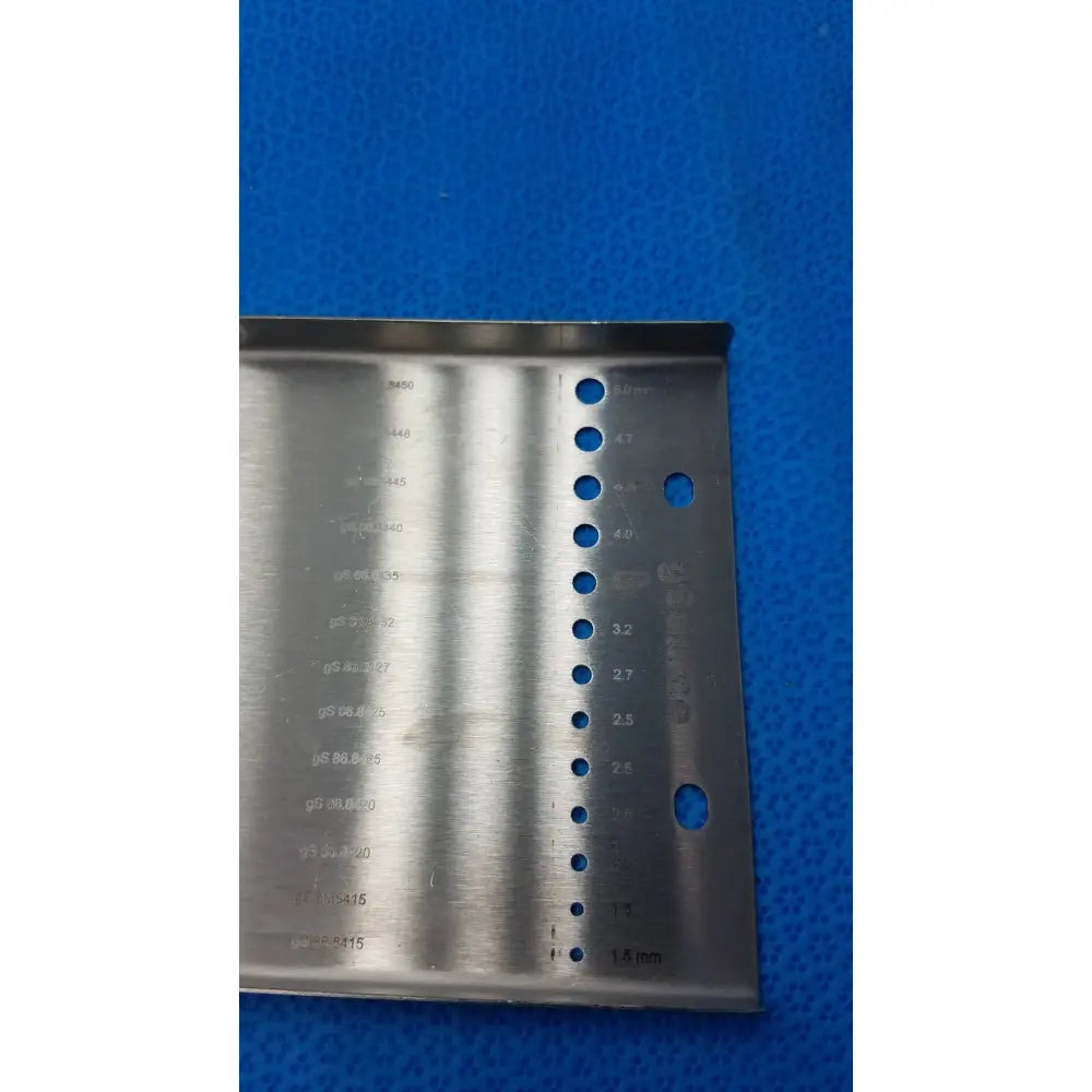 Gsource stainless steel us 285 1710 calibration gauge plate with engraved measurement markings and drilled holes in stainless steel