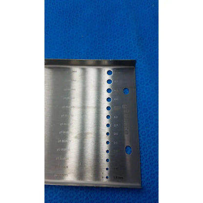 Gsource stainless steel us 285 1710 calibration gauge plate with engraved measurement markings and drilled holes in stainless steel