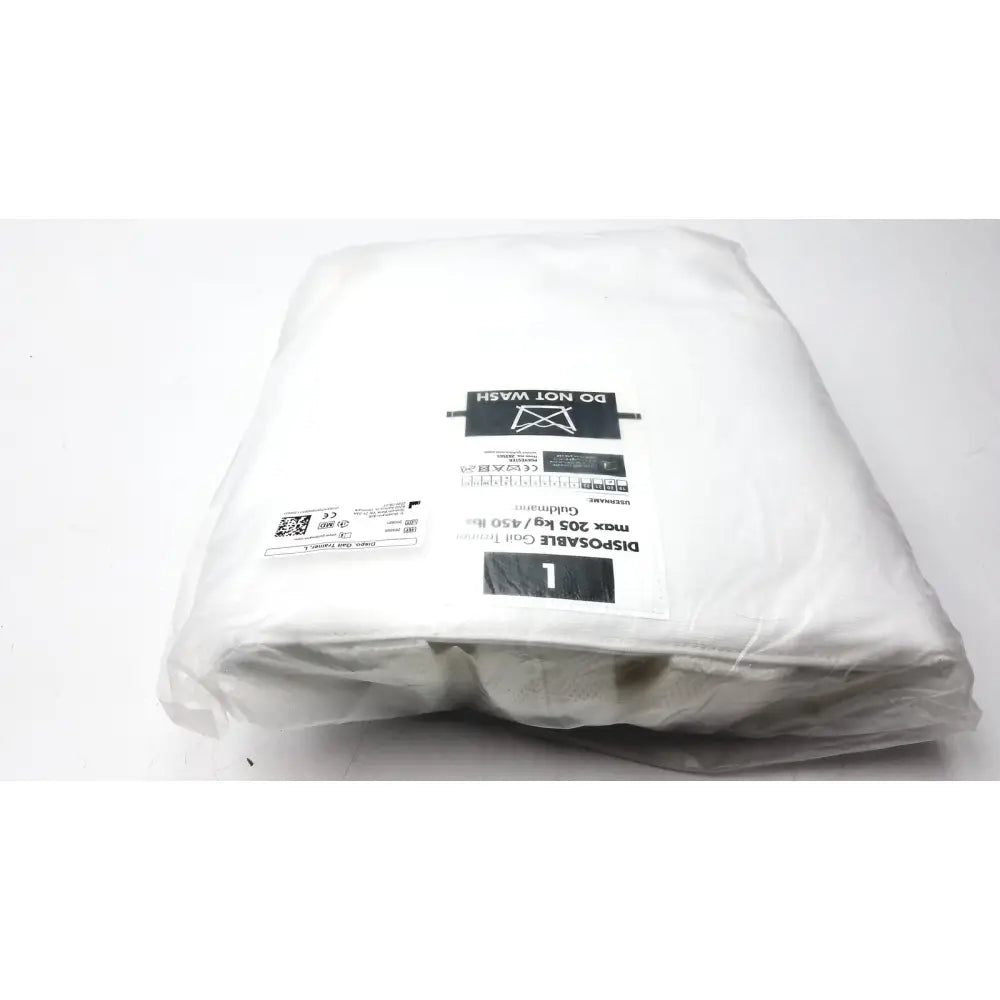 White plastic disposable cover with black labeling for guldmann disposable gait trainer max 205 kg size large