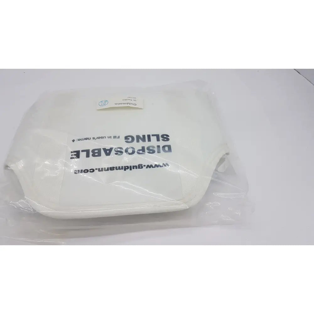 White disposable micro plus sling max 250kg in clear plastic packaging by guldmann disposable micro for patient handling