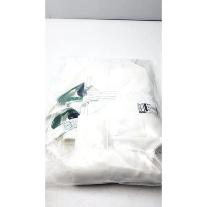 White protective suit with green accents and sleeve label in guldmann disposable micro plus sling max 250kg size XL