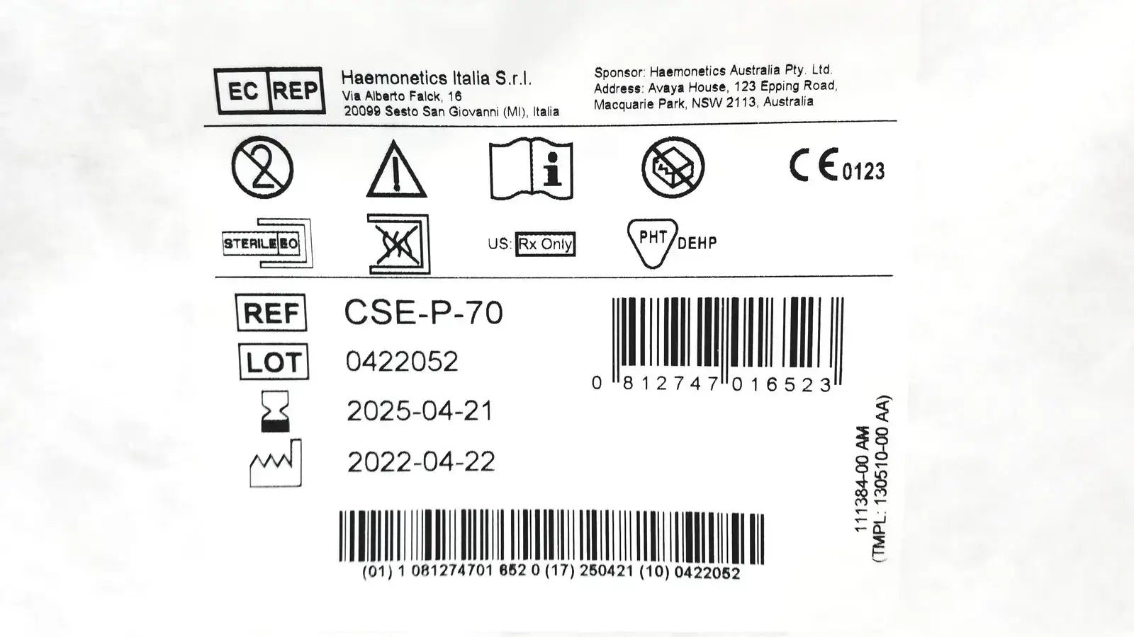 Haemonetics CSE-P-70 Cell Saver Elite Processing Kit Cell Saver Elite Processing Kit, second-hand product photo 10