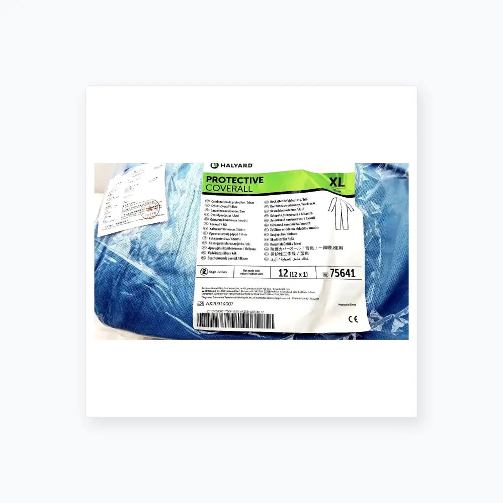 Reuse Medical Halyard 75641 Protective Coverall Blue - Size XL - Case of 24 Protective Suits & Coveralls, second-hand product photo 1