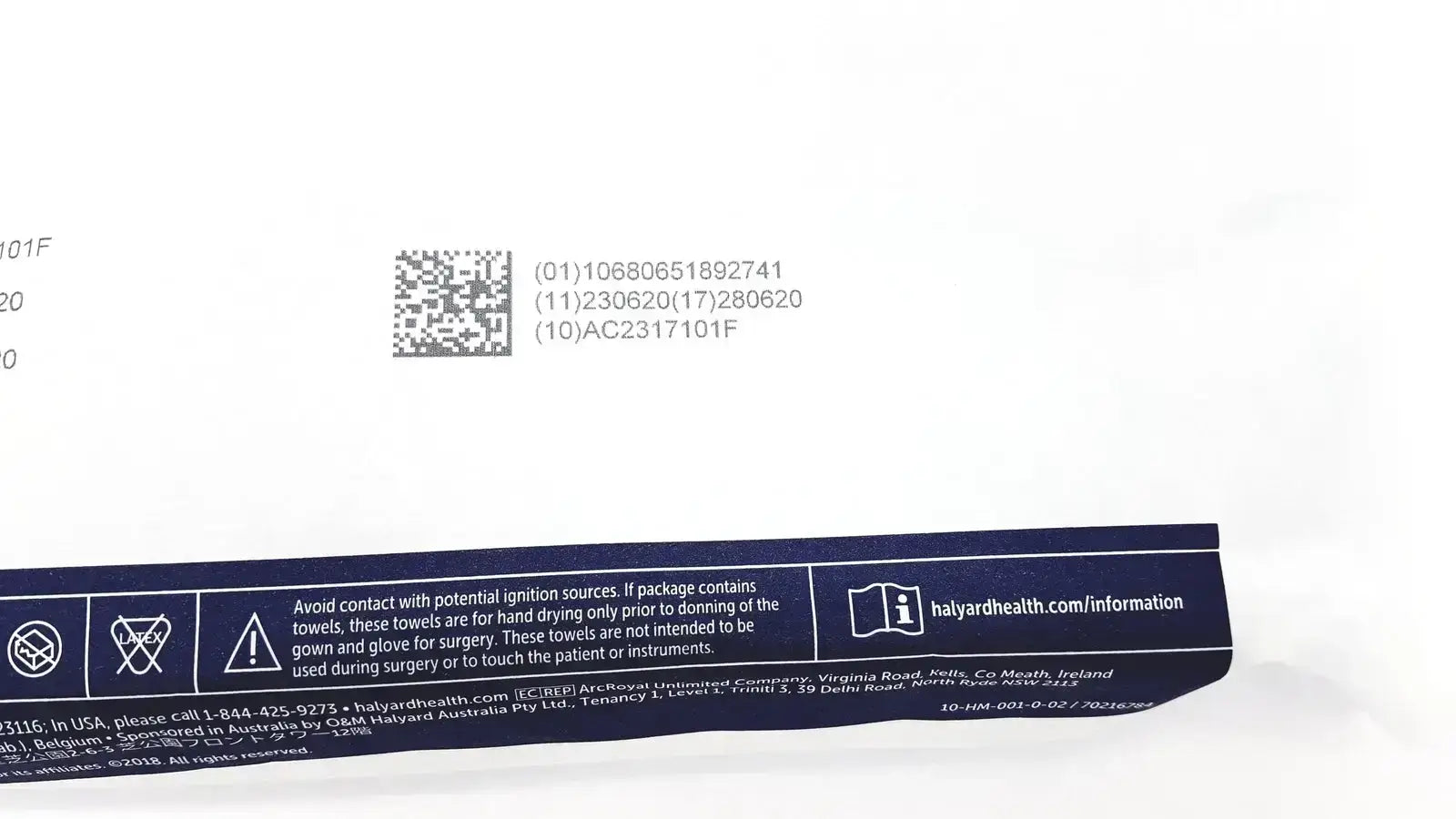 Halyard 89274 Orthoarts Shoulder Split Drape, 112in x 60in Exp. 2028 Surgical Drape, new product photo 2