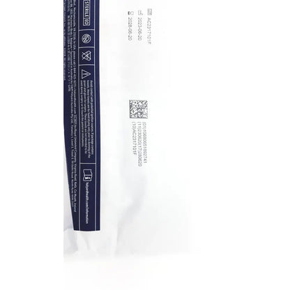 White paper packaging with navy blue label showing product info and barcode for halyard 89274 orthoarts shoulder split drape