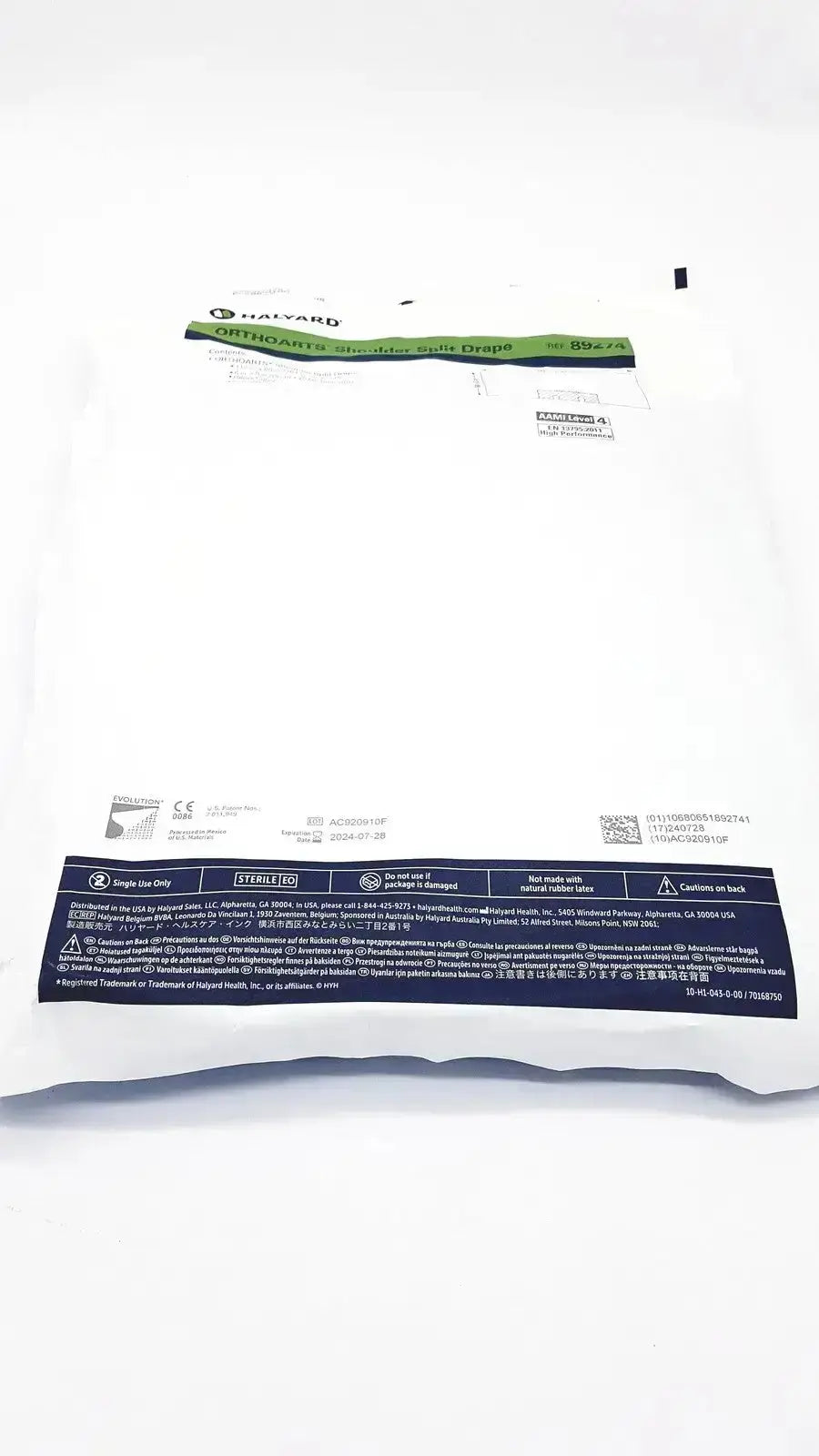 Halyard 89274 Orthoarts Shoulder Split Drape, 112in x 60in Exp. 28-07-2024 Surgical Drape, second-hand product photo 5
