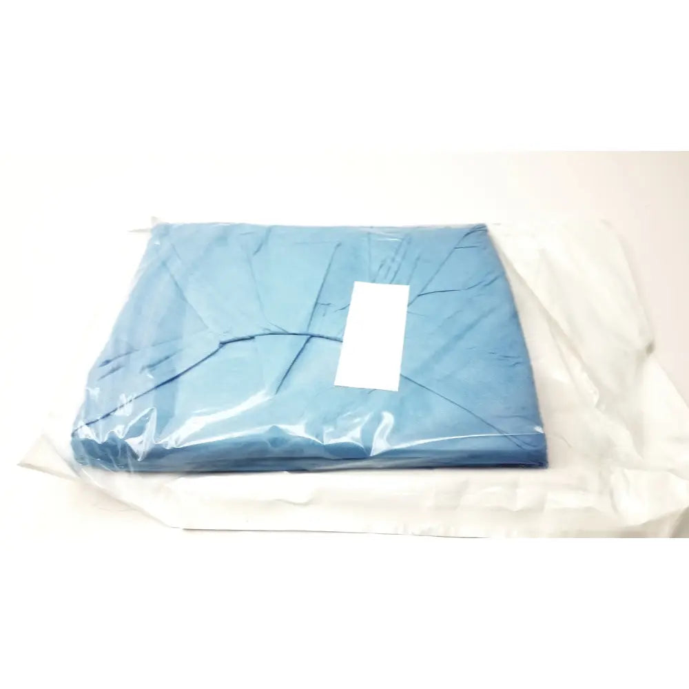 Blue surgical gown in clear plastic packaging for halyard 89274 orthoarts shoulder split drape product