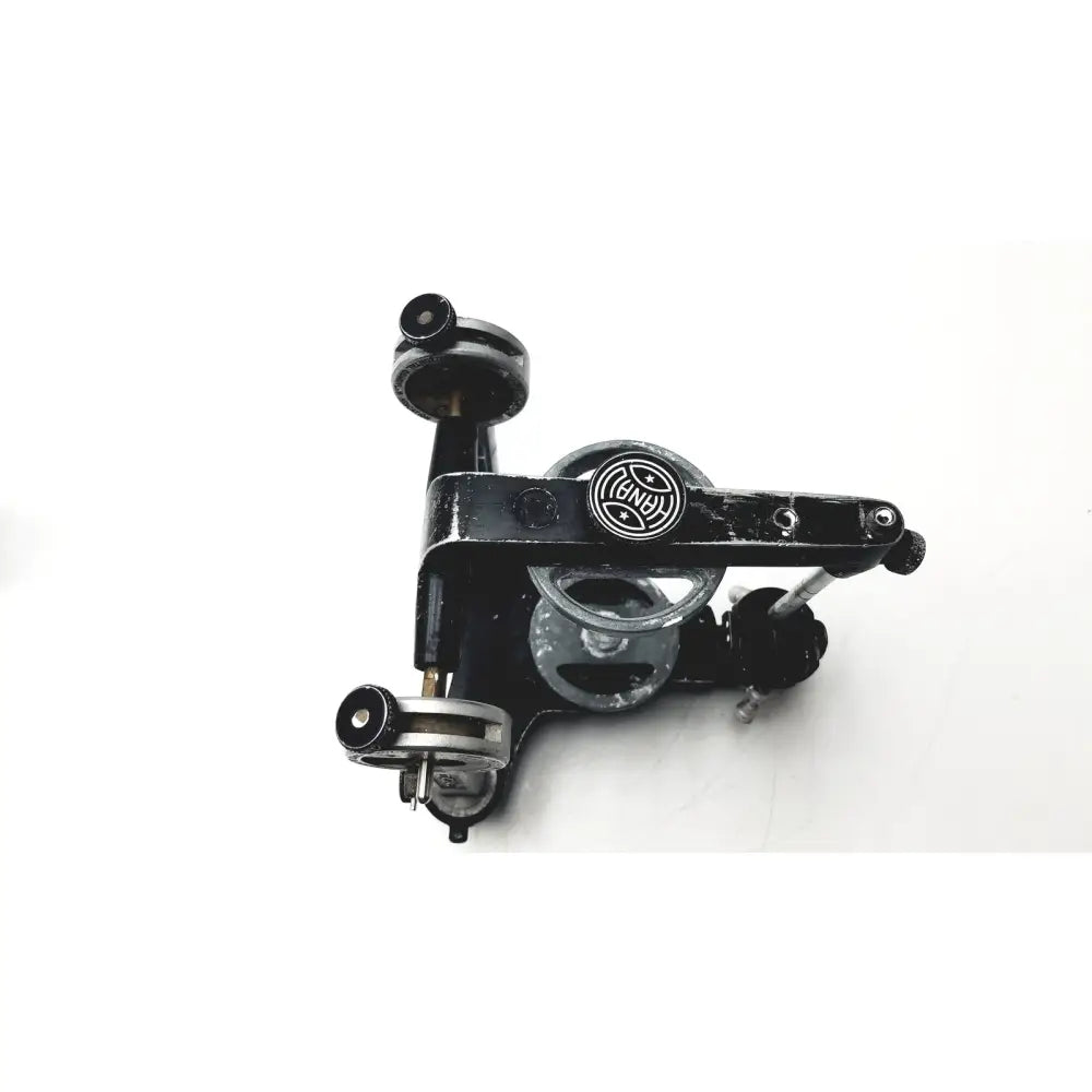 Black metal hanau semi-adjustable dental modular with chrome articulator featuring silver accents and circular logo on handle