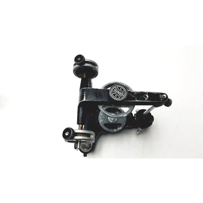 Black metal hanau semi-adjustable dental modular with chrome articulator featuring silver accents and circular logo on handle