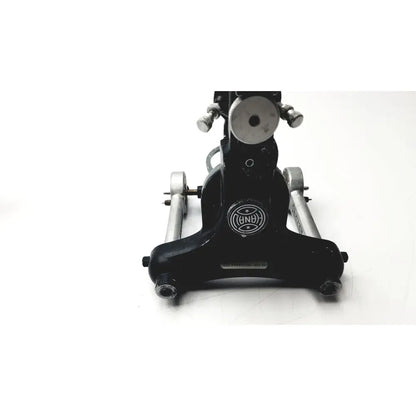 Black metal hanau semi-adjustable dental modular with chrome articulator and silver accents featuring b&h logo